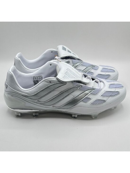 Men\'s Adidas Predator Precision Fg White Silver Metallic Soccer JS0571 Sz 8 NEW main image 12